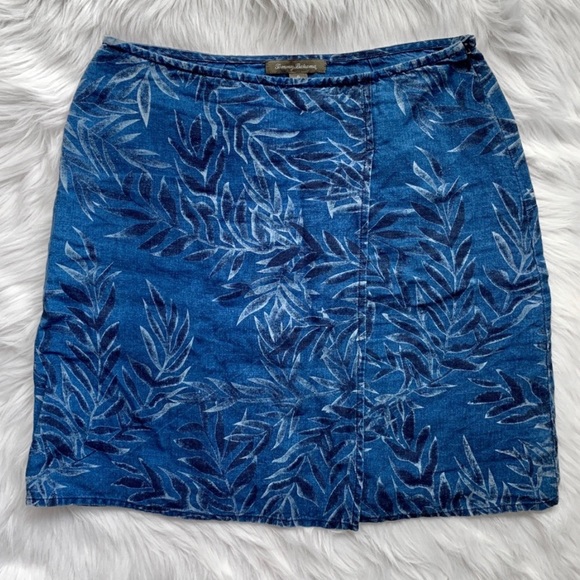 Tommy Bahama Dresses & Skirts - Tommy Bahama Leaf Print Denim Chambray Skirt